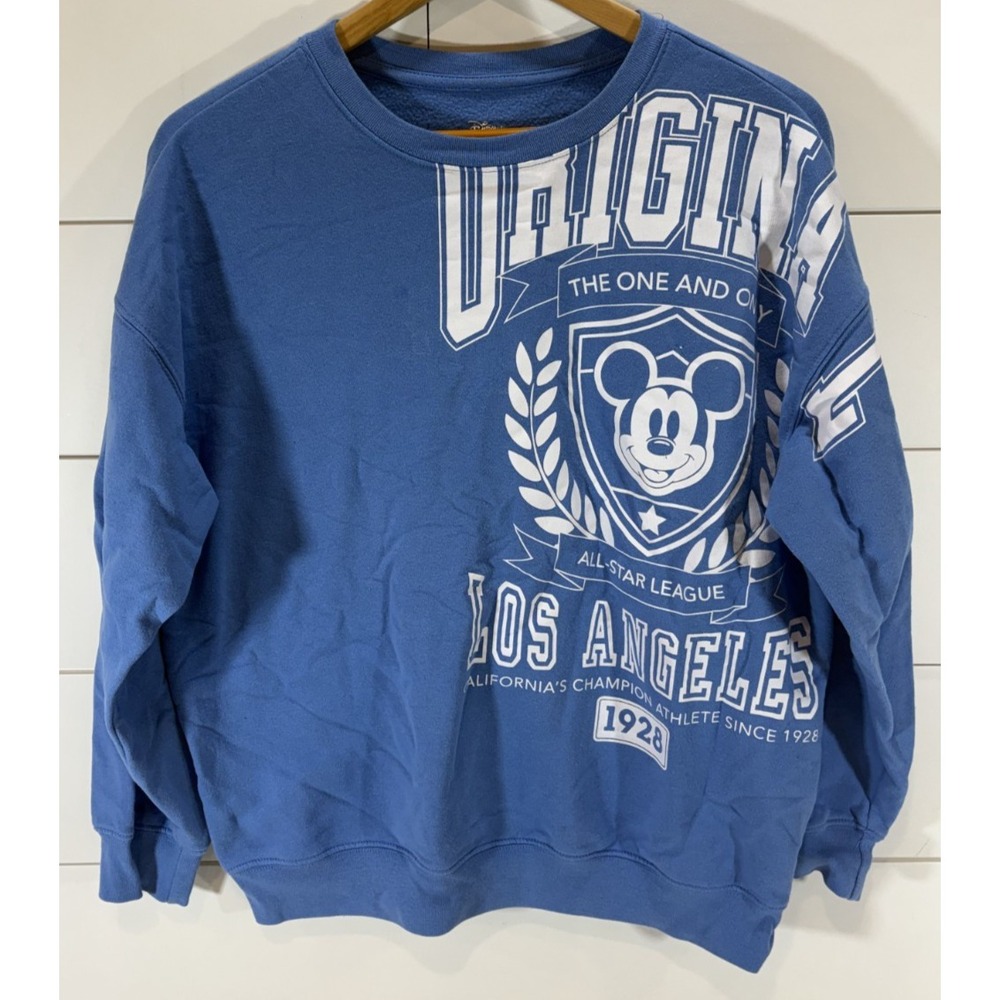 Disney Mickey Mouse Original Los Angeles Sweatshirt Women's Size M Blue Pullover